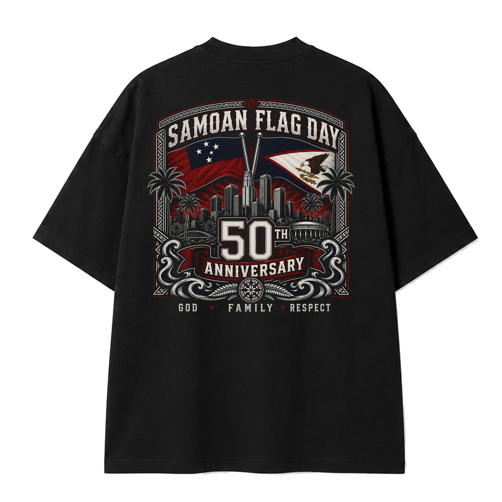 Samoa Mo Samoa LA Black Oversized Tee