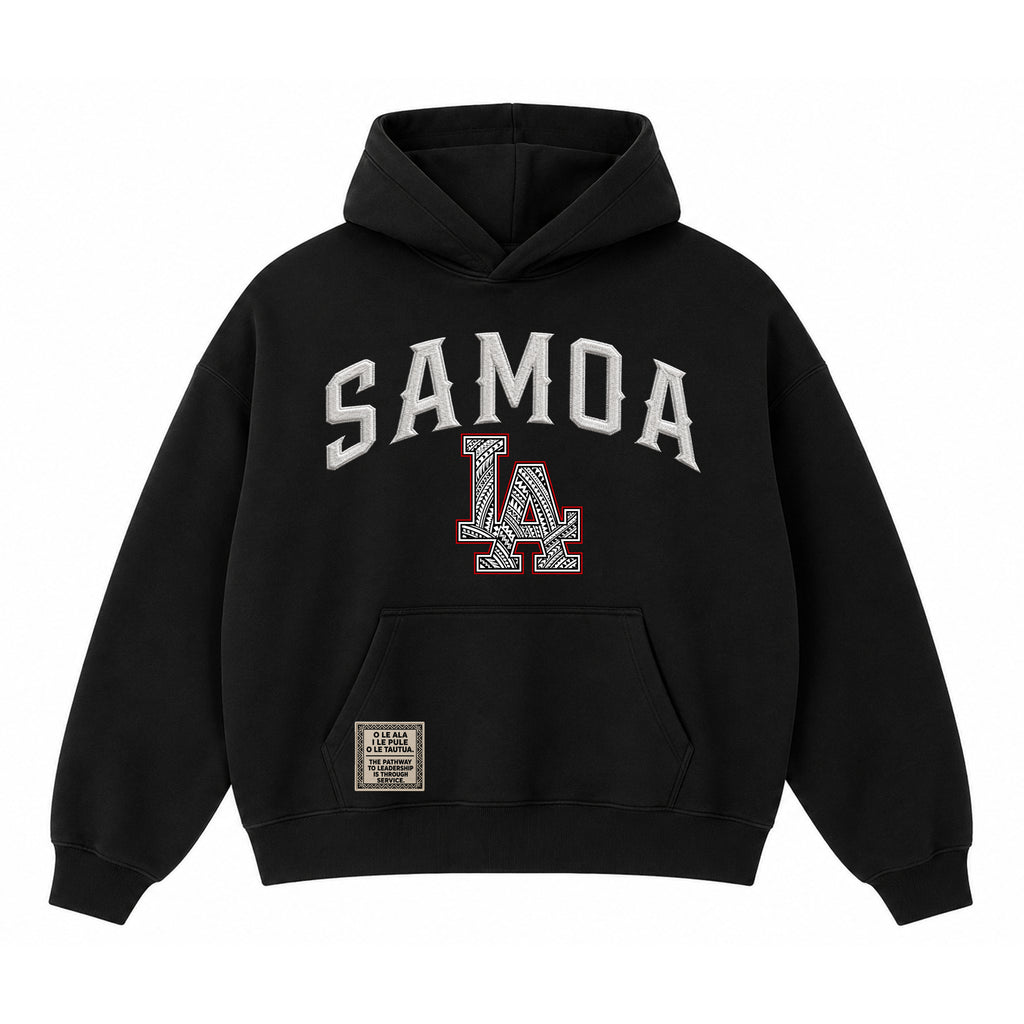 Samoa LA Black Embroidery Pullover Hoodie