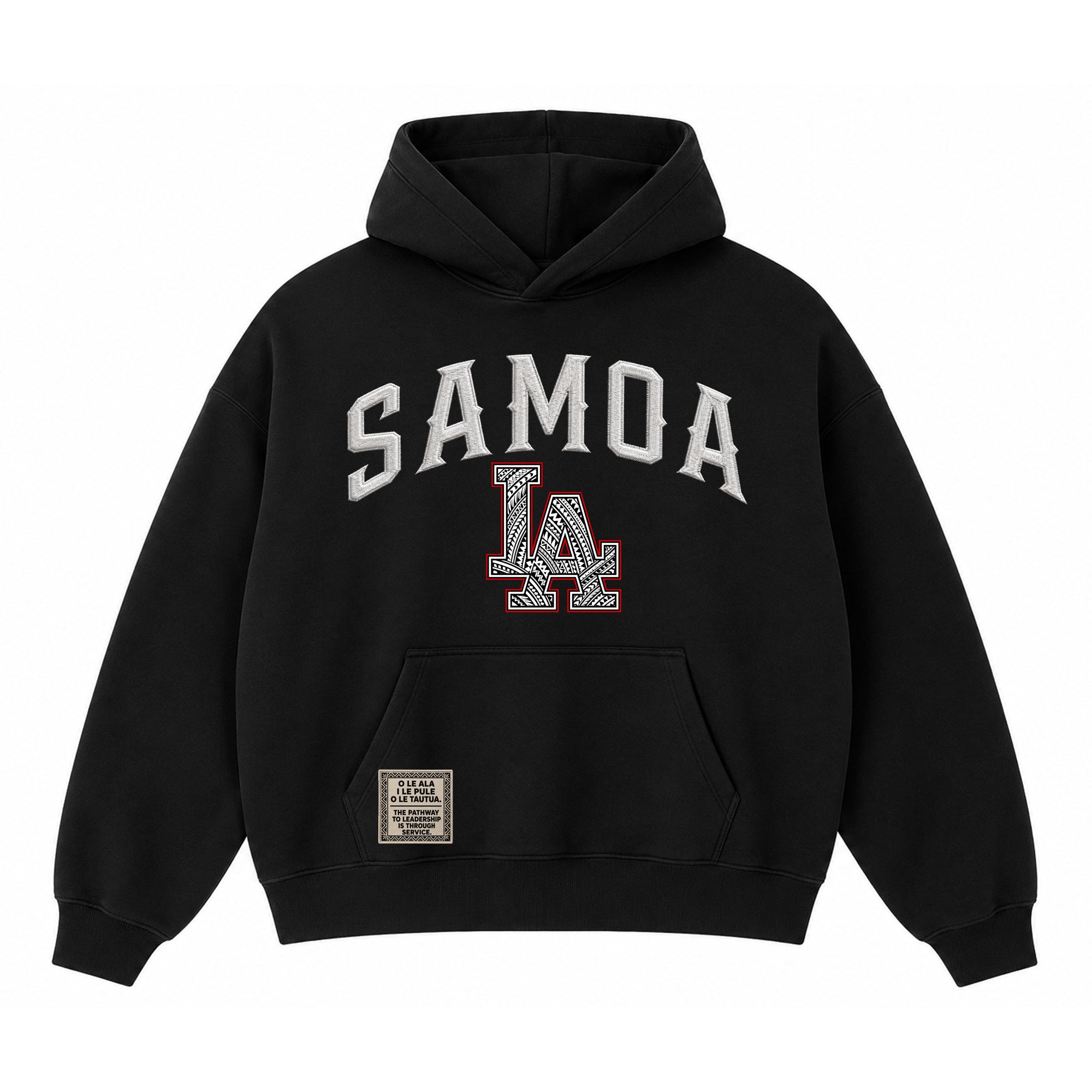 Samoa LA Black Embroidery Pullover Hoodie
