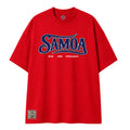 Samoa God Family Respect Red Oversized Tee