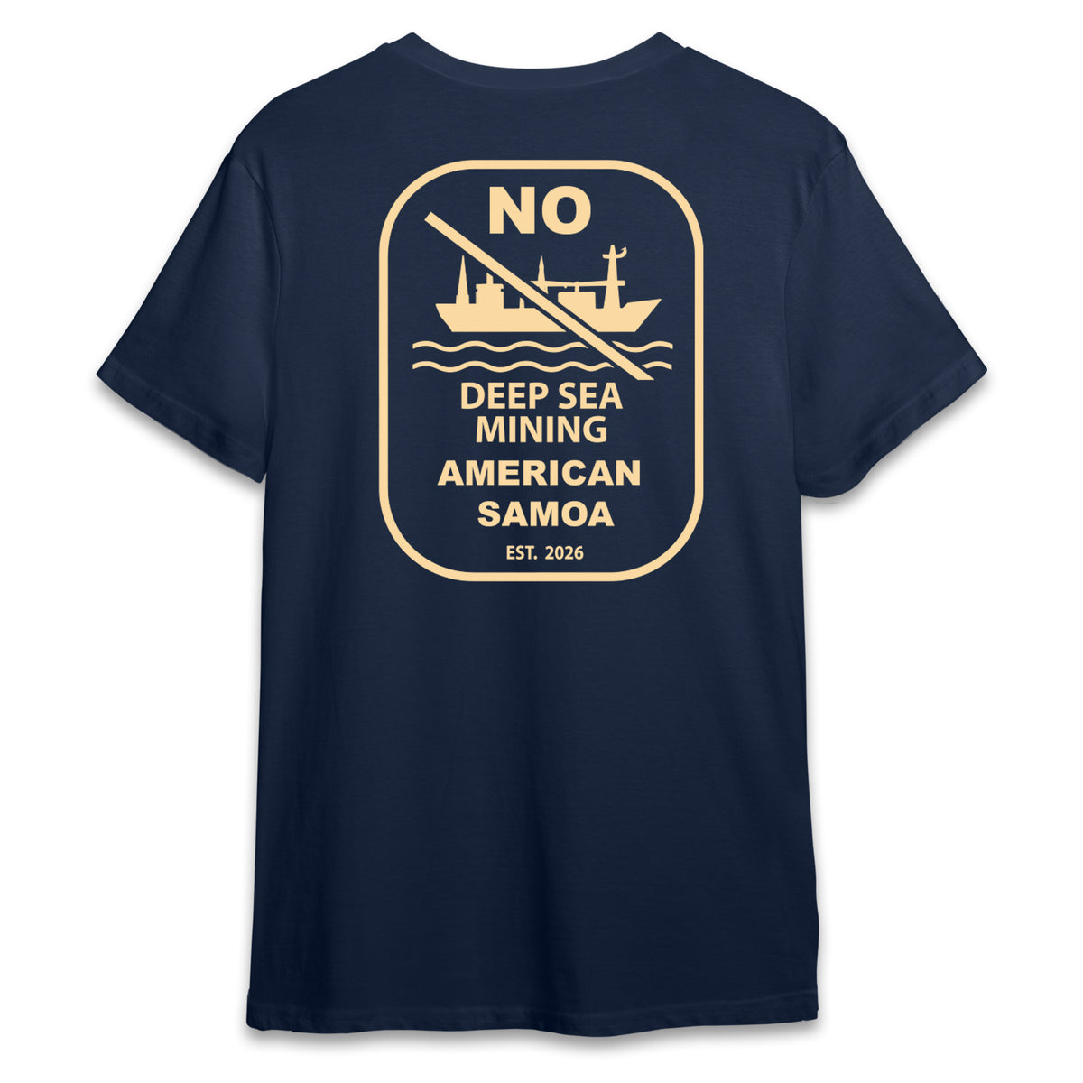No Deep Sea Mining Navy Tee