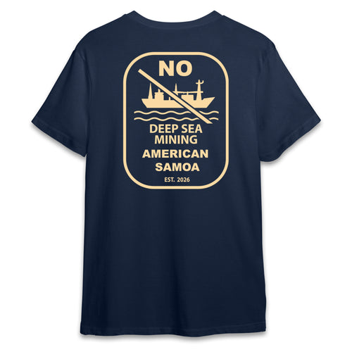 No Deep Sea Mining Navy Tee