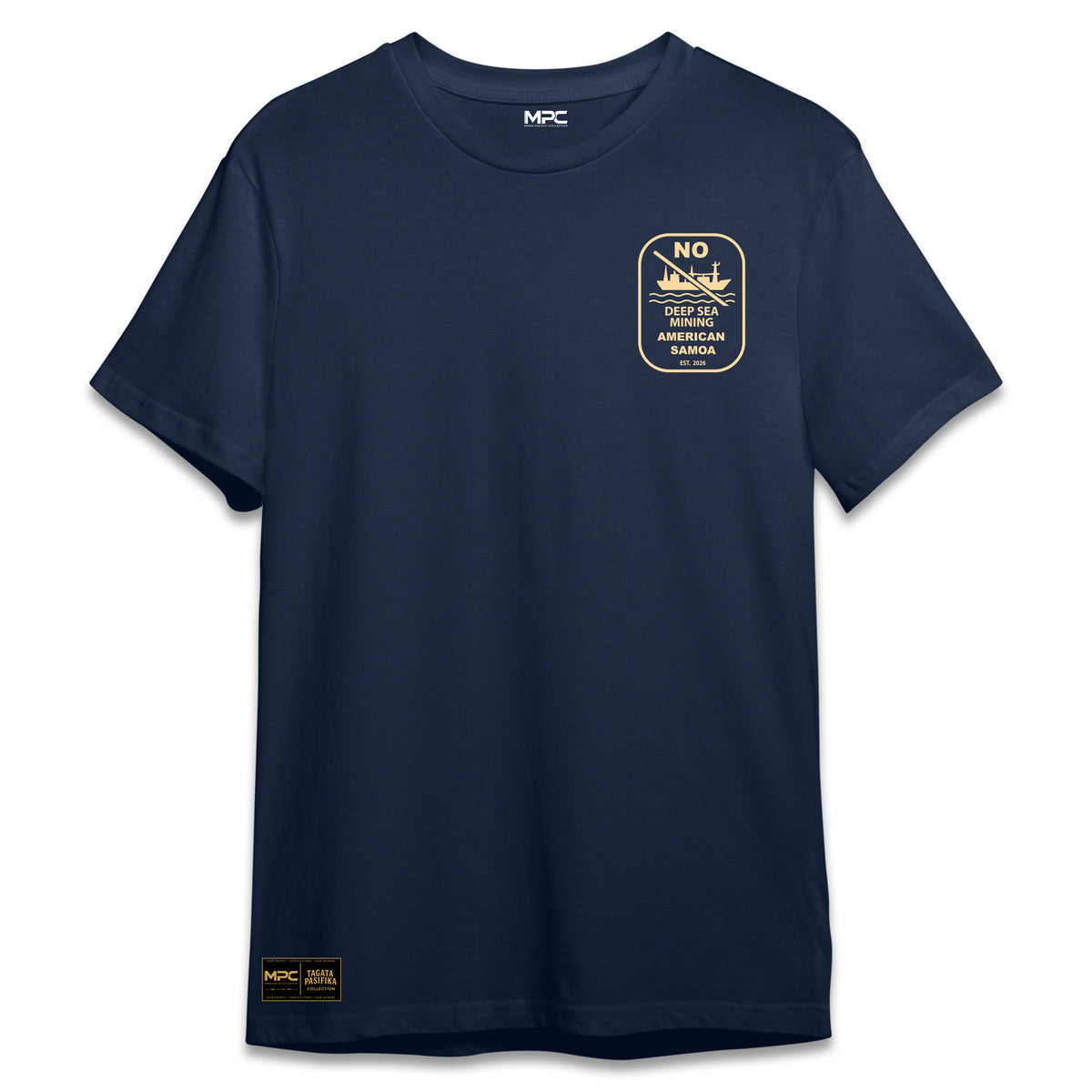 No Deep Sea Mining Navy Tee