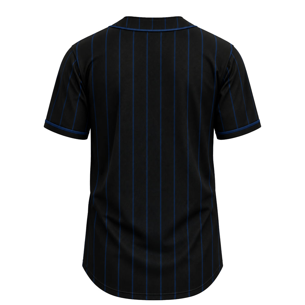 Samoa Baseball Jersey Black with Navy Pin Stripes