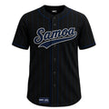 Samoa Baseball Jersey Black with Navy Pin Stripes