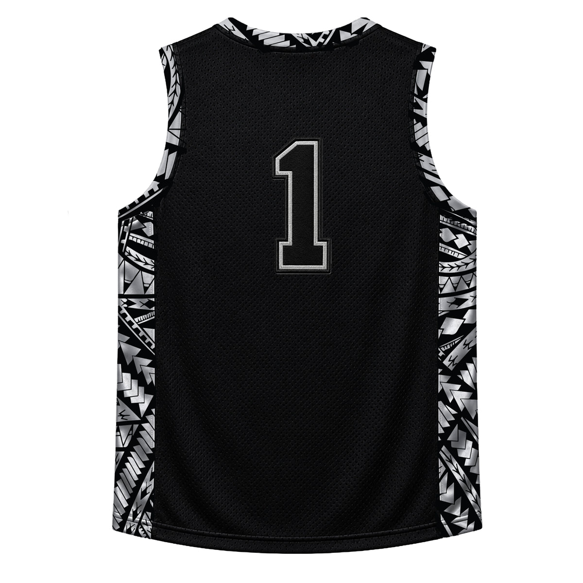 Samoa Black with Silver Basketball Jersey
