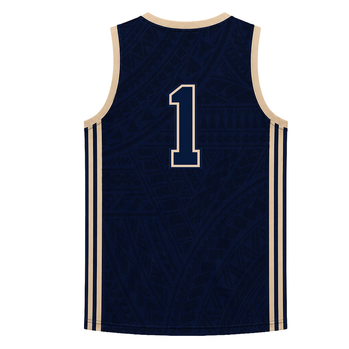 Tagata Pasifika Navy w Tan Basketball Jersey