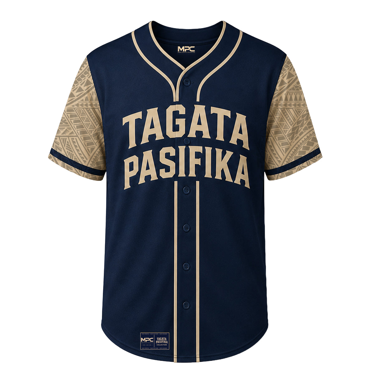 Tagata Pasifika Navy w/ Tan Baseball Jersey